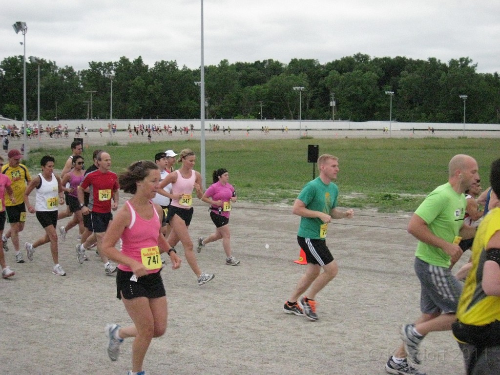 Solstice Run 2011 10M 028.JPG - The 2011 Solstice 10 Mile race in Northville Michigan. Once around the horse race track then through the neighbourhoods. Finish in the park downtown.